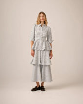 Seersucker shirt dress blue stripes