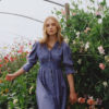 Linnen button-down dress french blue