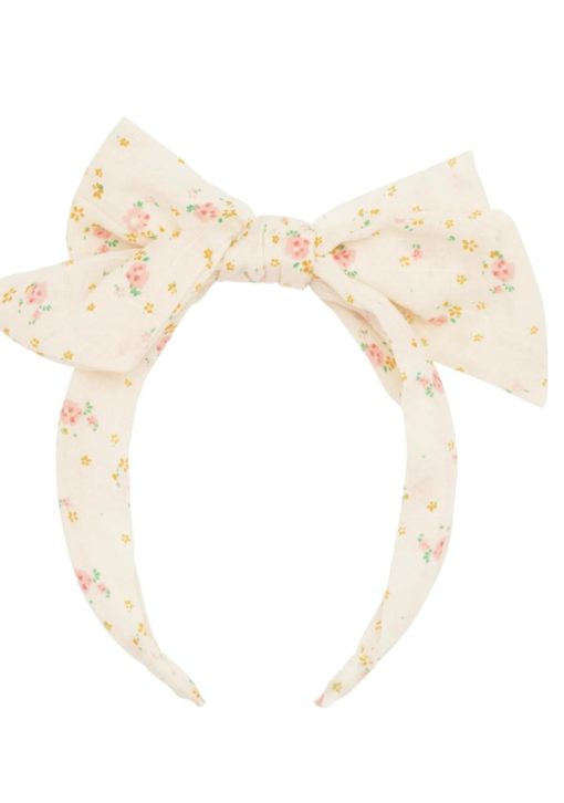 Tiny blossom double bow headband