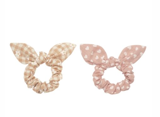 Daisy gingham bunny ears scrunchie