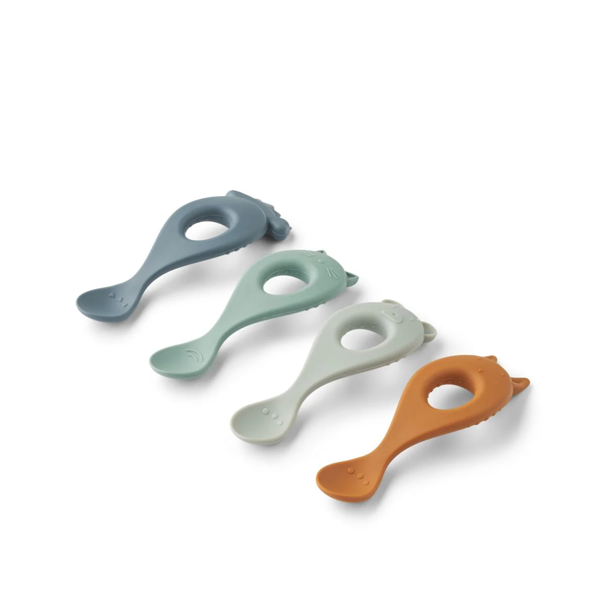 Liva silicone spoon 4-pack whale blue