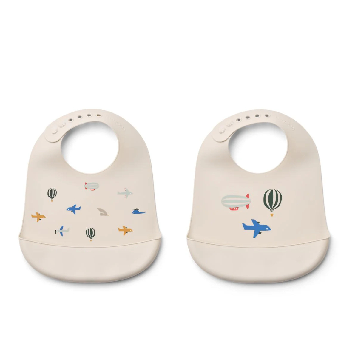 Tilda printed bib 2 pack aviater/ecru