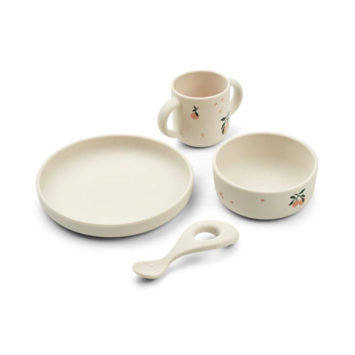 Vivi printed tableware set peach/seashell mix