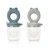 Miranda bear shape food feeder 2pack whale blue/dove blue