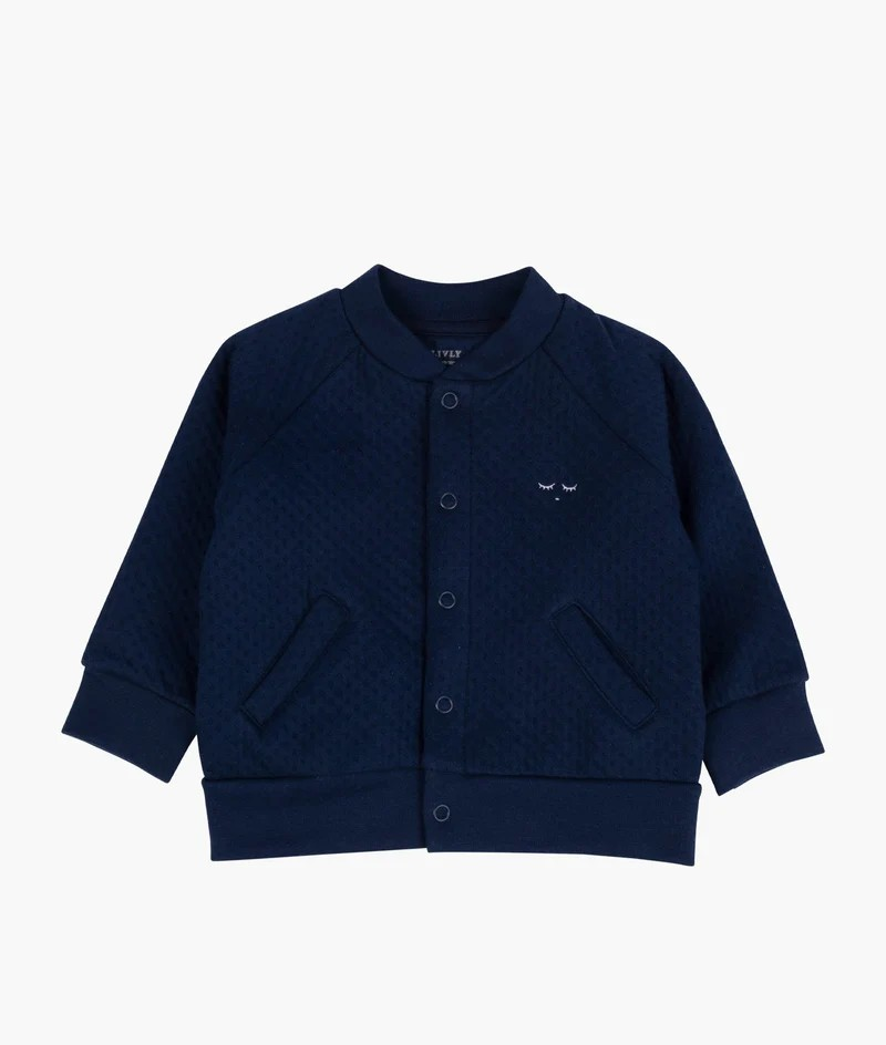 Bomber cardigan navy