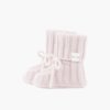 Cable knit cashmere footies light mauve