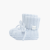 Cable knit cashmere footies light blue