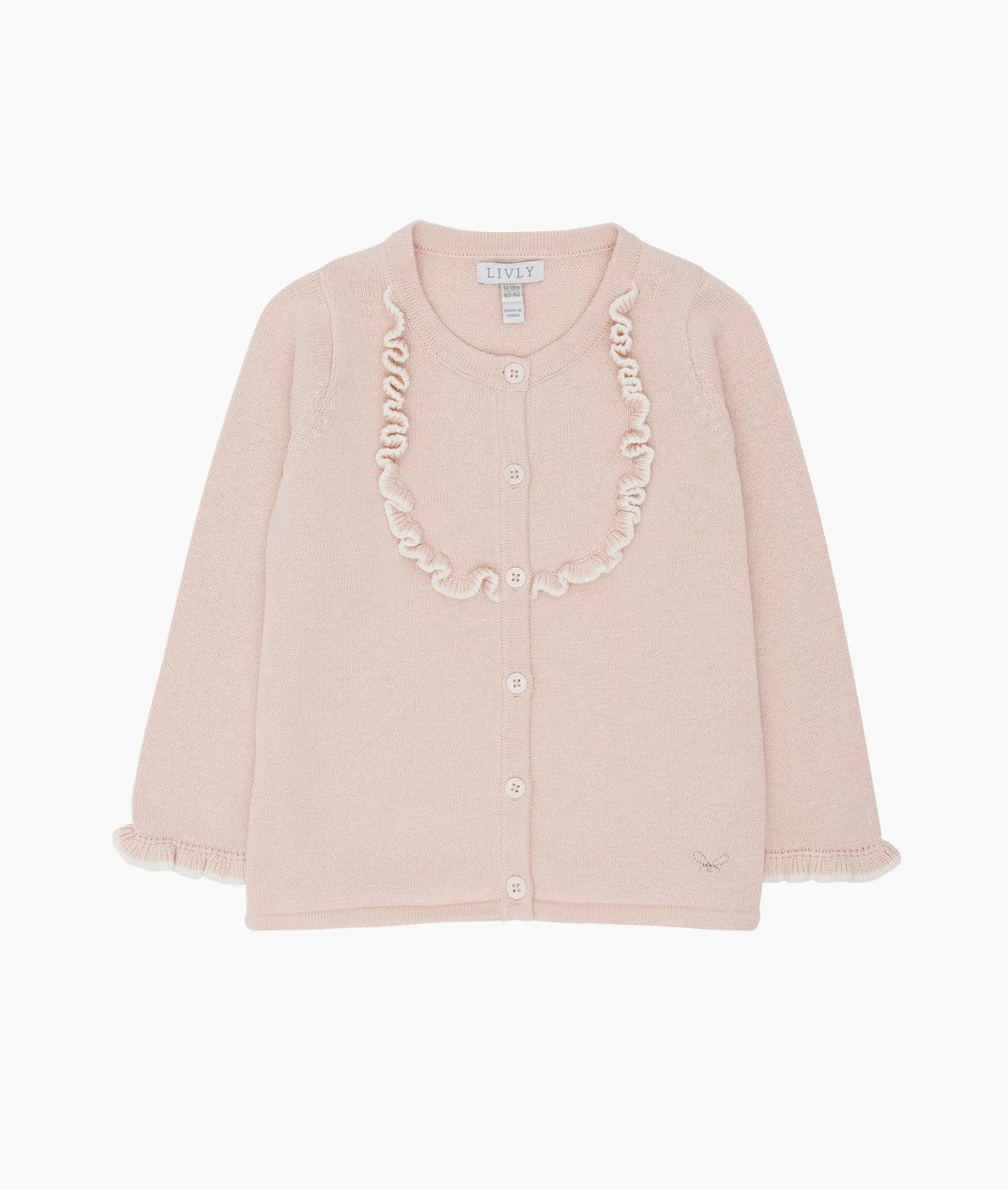 Ruffled cardigan pink