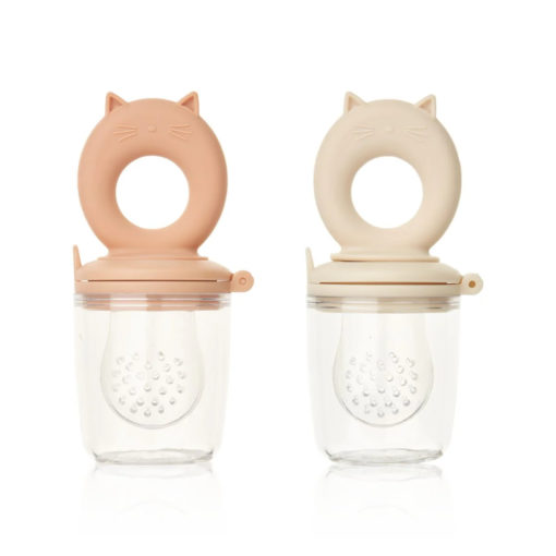 Miranda cat shape food feeder 2pack rose/ apple blossom