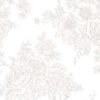 Bredt stoff; Rose Toile hvitt på hvitt, bit 1,8m