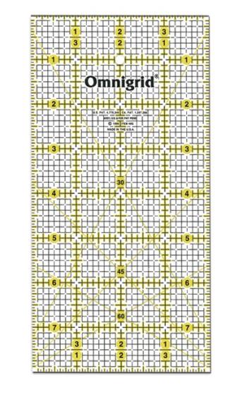 Omnigrid Quilte-linjal  4,0" x 8,0" Raster