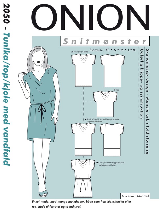 Onion 2050 Tunika/topp/kjole med vannfald