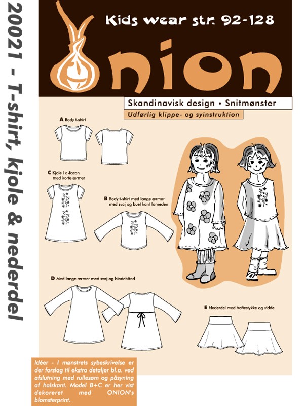 Onion 20021 T-shirt, kjole & nederdel Str 92-128