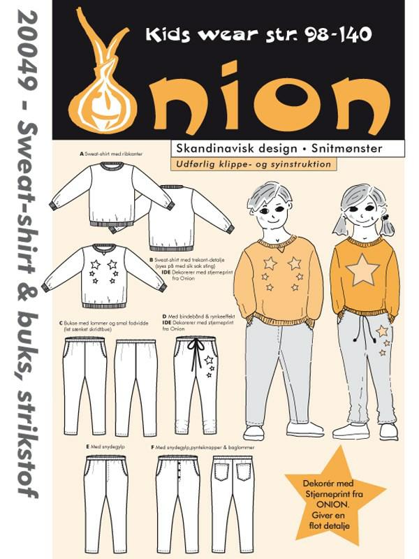 Onion 20049 Sweat-shirt & buks, strikstof Str 98-140