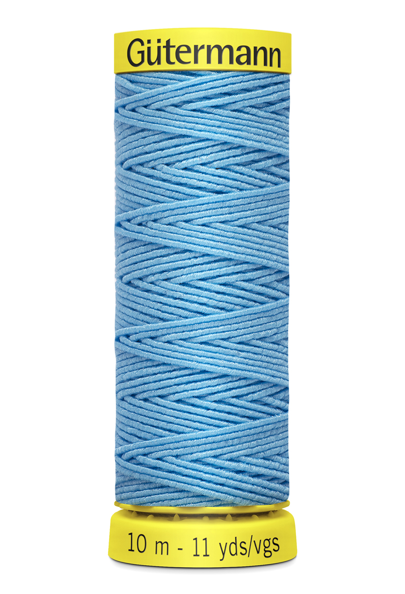 Elastrisk tråd lys blå, Gutermann, 10m