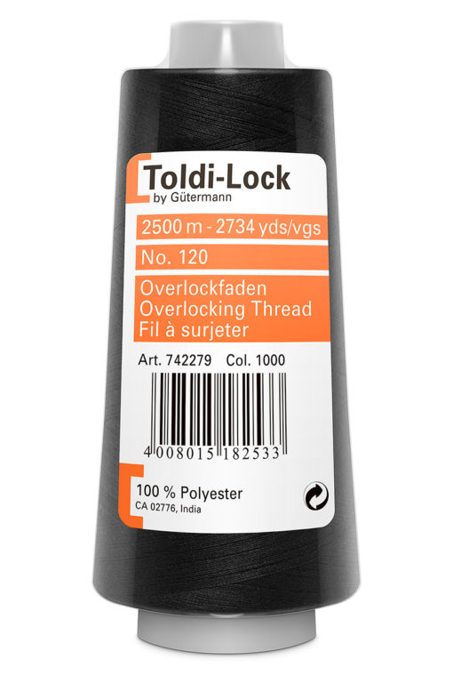 Toldi-Lock sort overlock tråd 2500m