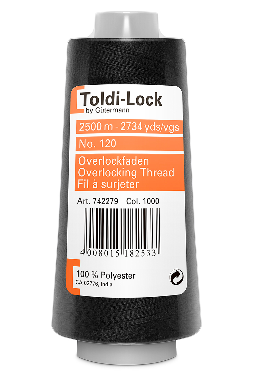 Toldi-Lock sort overlock tråd 2500m