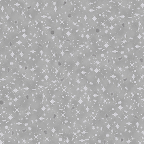 Sølvstjerner på grå bunn, bit 50 cm