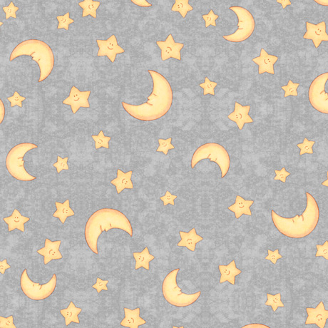 Moon & Stars på grå bunn, bit 0,5m