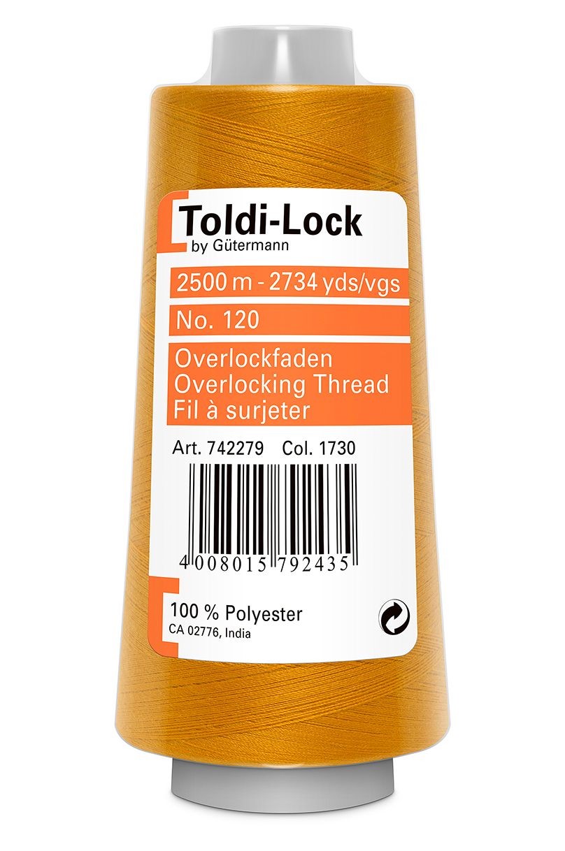 Toldi-Lock orange overlock tråd 2500m