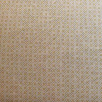 Bredt stoff; flettet mønster i gulbeige på beige