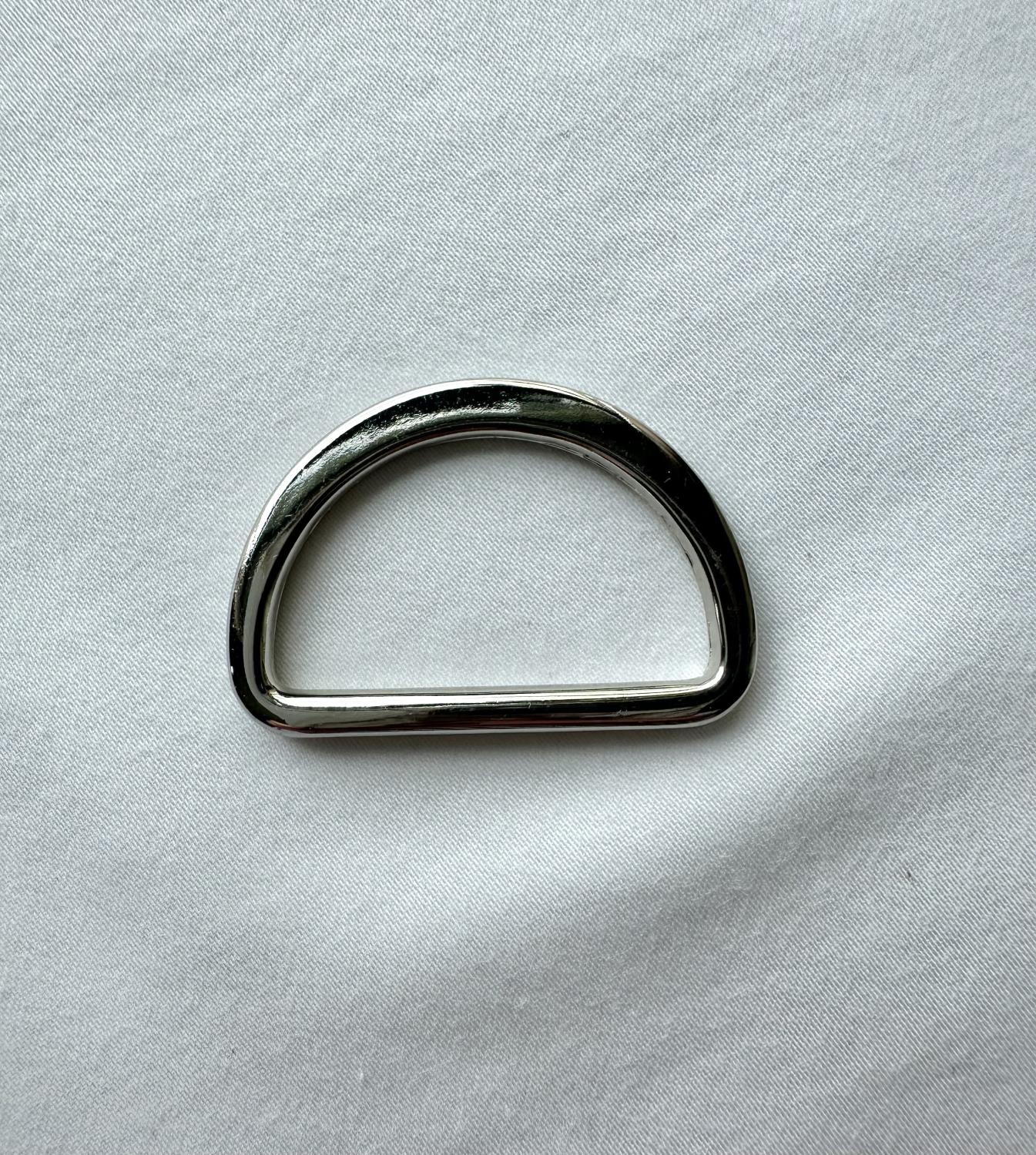 D ring sølv flat, 30mm