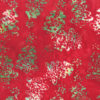Batikk Juletrær i grønt og hvitt på rød bunn