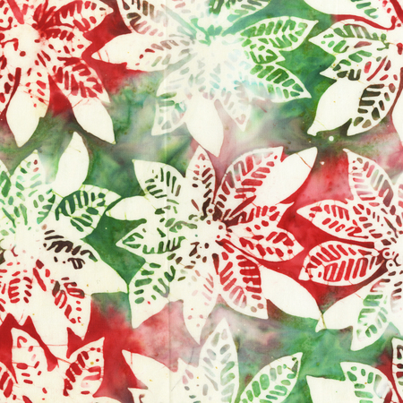 Batikk Julestjerner i rød-hvit-grønn