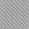 Sorte, grå og sølv skrå striper på hvit bunn