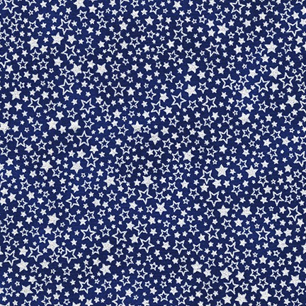 Sølvstjerner på mørkblå bunn