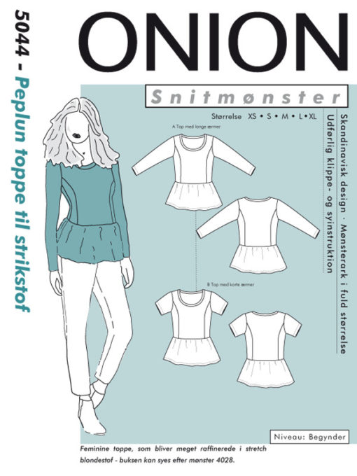 Onion 5044 Peplum Toppe til strikstof