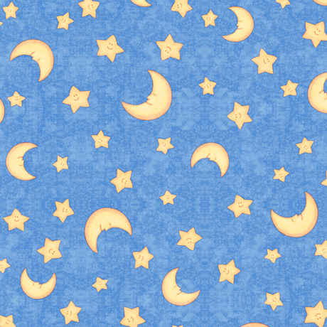 Moon & Stars på blå bunn, bit 50cm