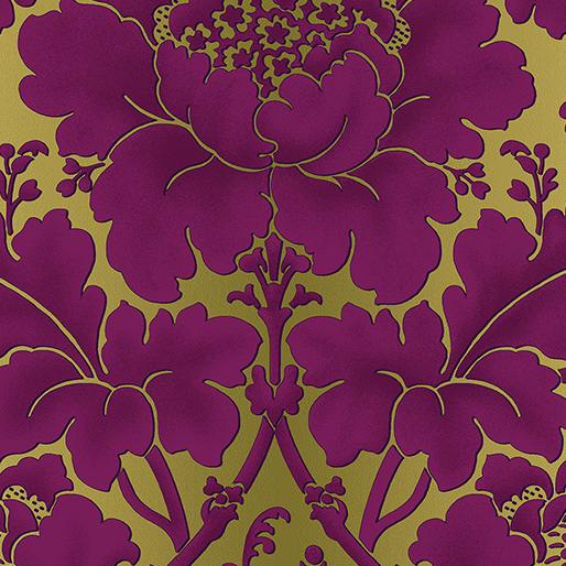 Garden Damask Aubergine, FQ