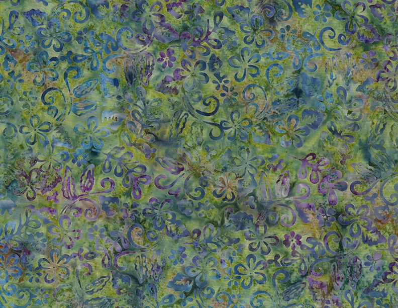 Batikk, Plumeria Green/Plum