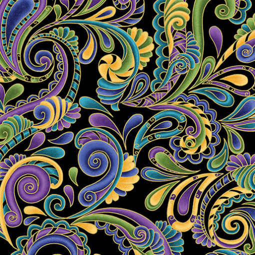 Swirl Paisley Indigo/Black