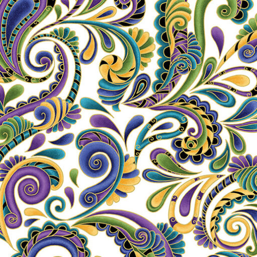 Swirl Paisley Indigo/White