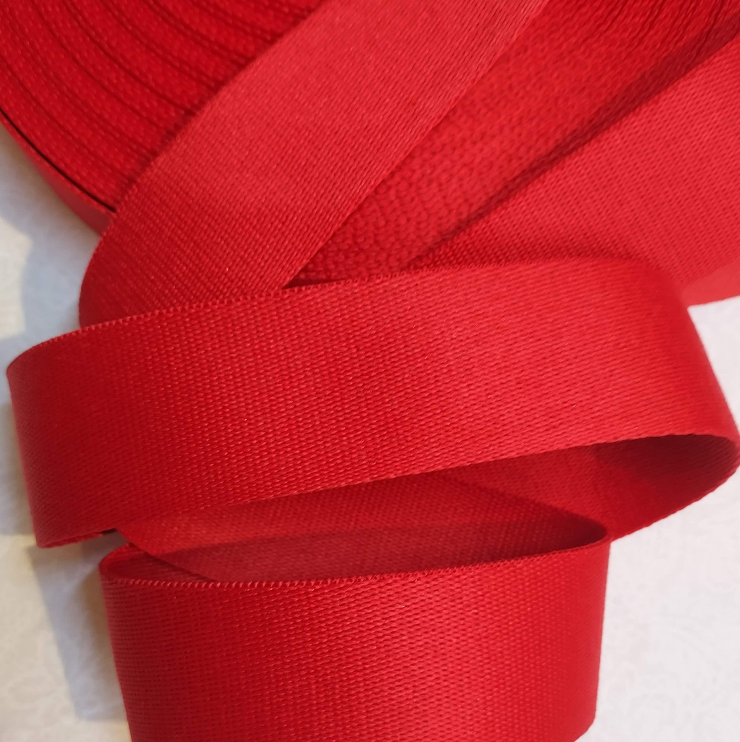 Veskebånd julerød, 4cm