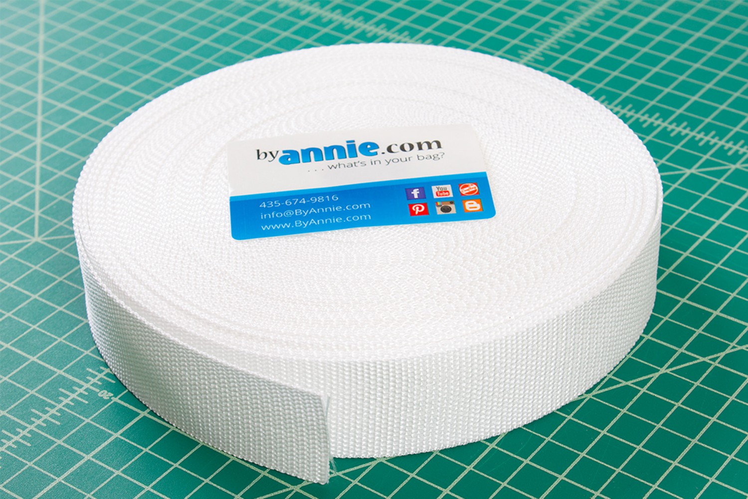 ByAnnie Webbing hvit 1,5"