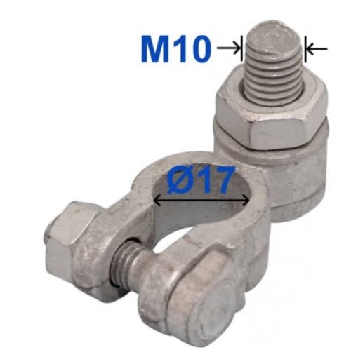 Batteripolsko Minus med M10 Bolt