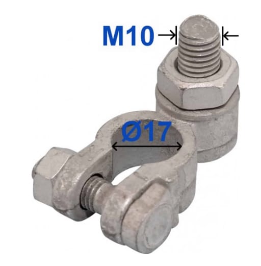 Batteripolsko Minus med M10 Bolt