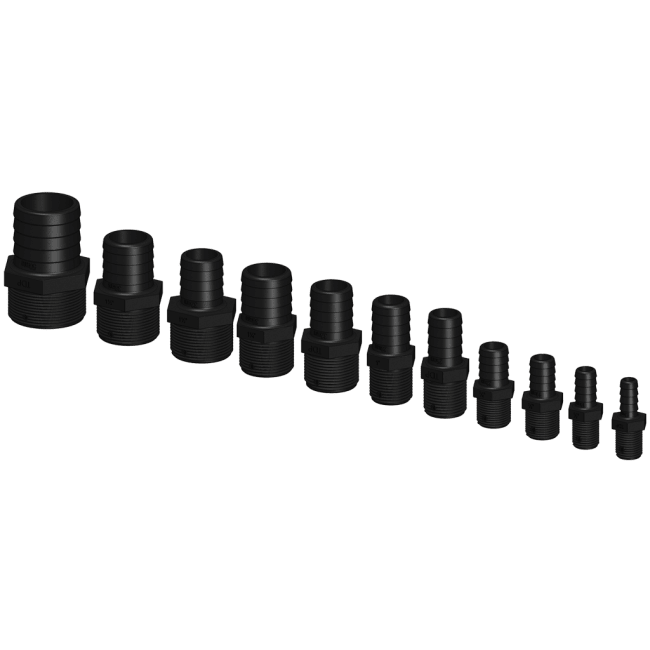 TruDesign Slangestuss 3/4" - 22mm Sort BSP