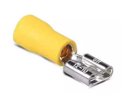 Flatstifthylse Gul 6,3mm