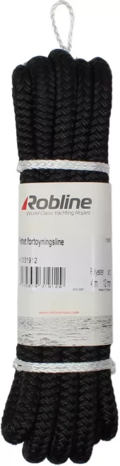 Robline Flettet fortøyningsline Sort 16 mm x 10m