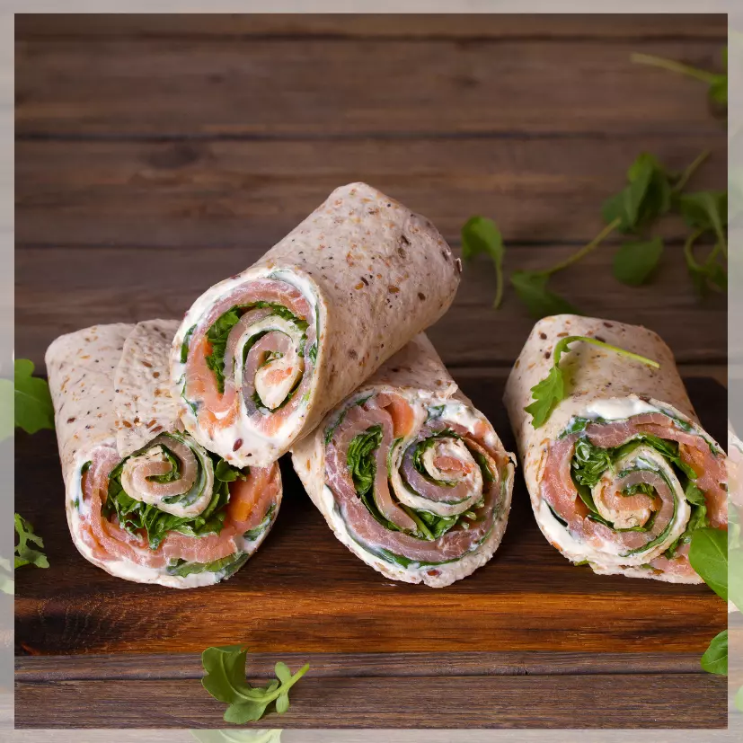 Wrap med røkt laks og chillimajones