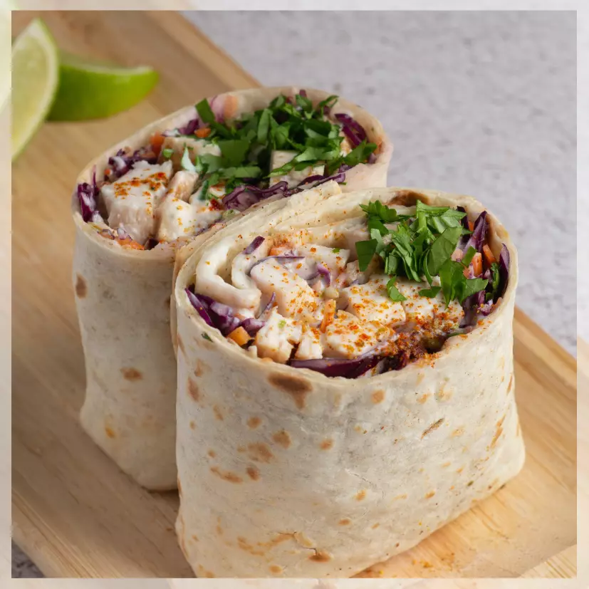 Wrap med karrikylling og couscous