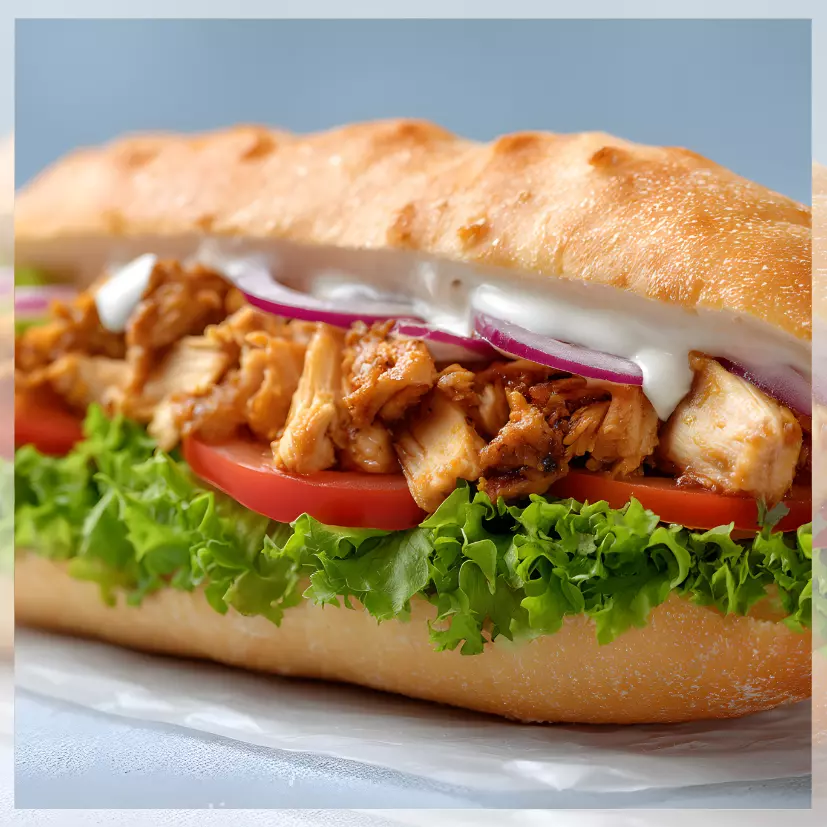 Sub baguette med BBQ kylling og aioli