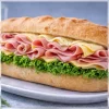 Sub baguette med ost og skinke