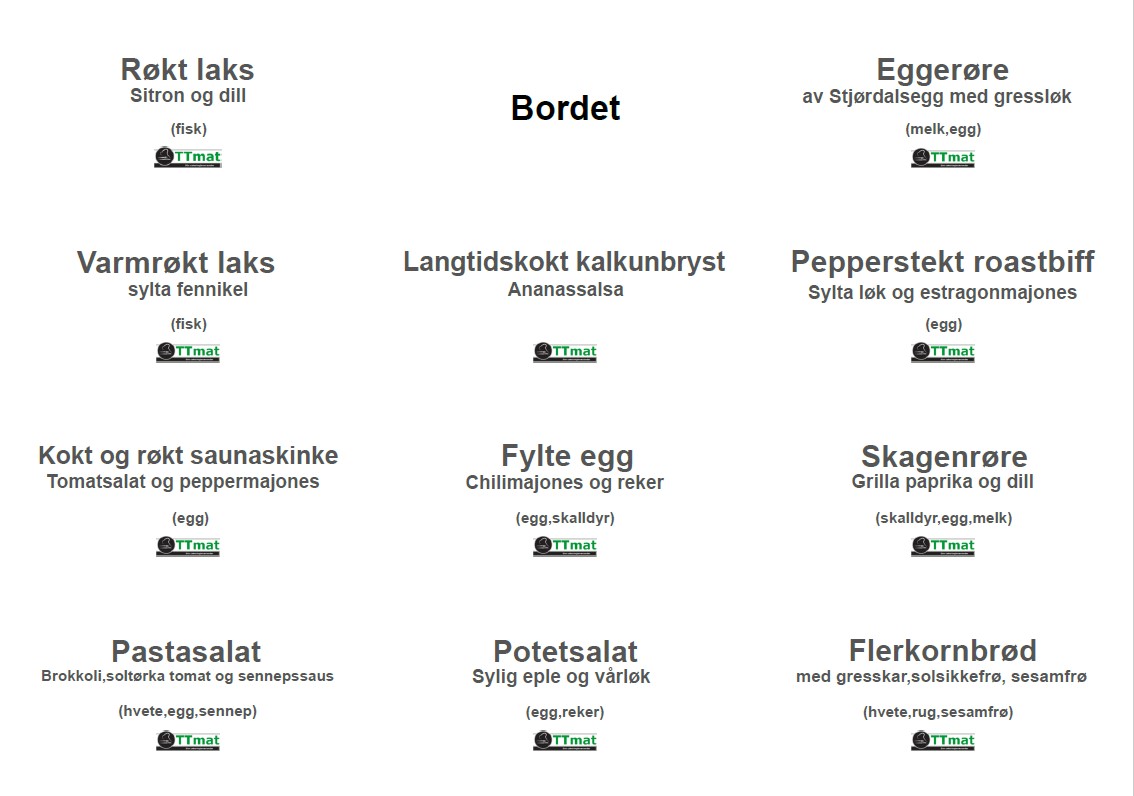 Merekelapper til koldtbord