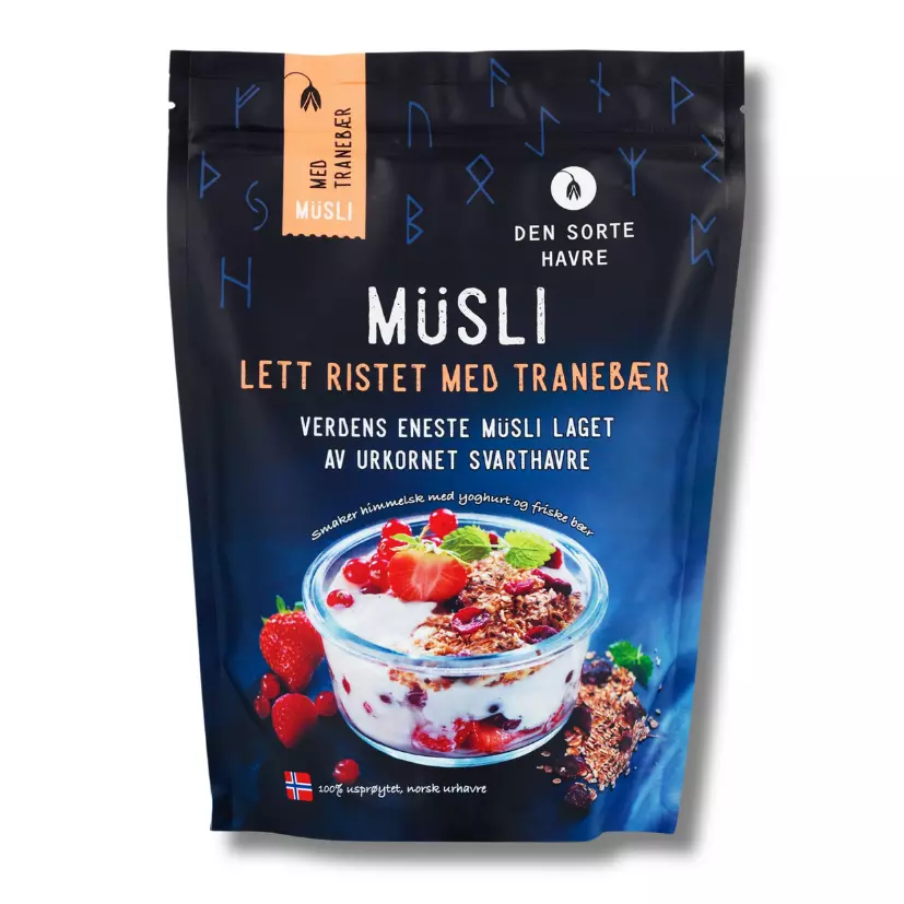 Müsli med tranebær Den sorte havre