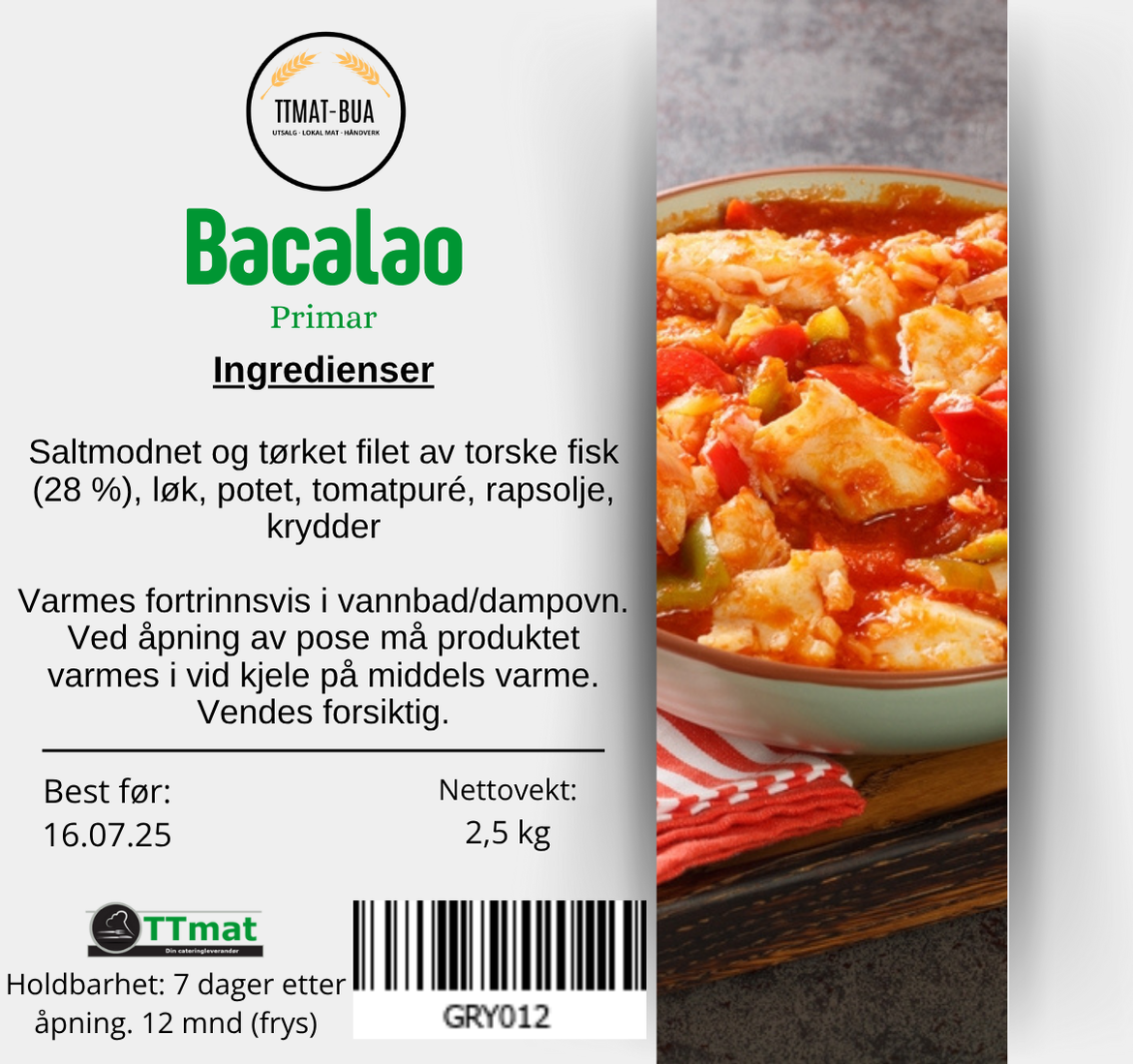 Bacalao 2,5 kg Primar